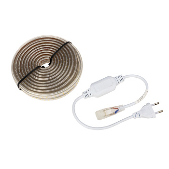 NEON-NIGHT LED Лента 220В, 6x10.6 мм, IP67, SMD 3014, 120 LED/m, цвет свечения теплый белый, 5м (с комплектом подключения) 142-106-05