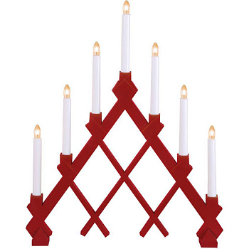 Eglo 155-45 Светильник RUT, 7X3W, (E10) 220V, 43х53 см, дерево, красный, пластик, белый