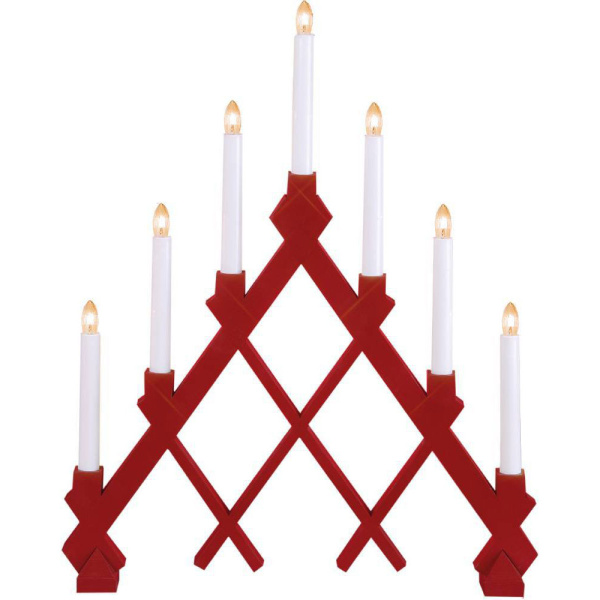 Eglo 155-45 Светильник RUT, 7X3W, (E10) 220V, 43х53 см, дерево, красный, пластик, белый