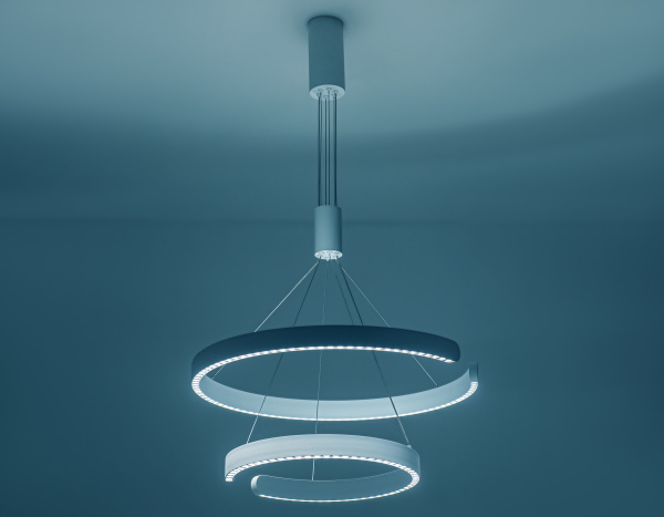 Купить Ambrella Светильник подвесной светодиодный FL5884/2 WH белый 45W 3000K/4200K/6400K D600/400*1200 (без ПДУ)