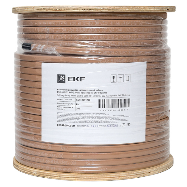 Купить EKF PROxima Саморегулирующийся нагревательный кабель ESR-33P (33 Вт/м) 200 м, полиолефин