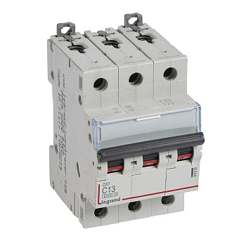 Legrand DX3 6000 Автоматический выключатель 10кА 3P 400В 13А 3 мод (С) 407858