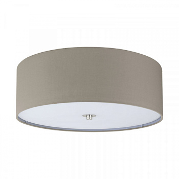 Eglo 94919 Светильник потолочный PASTERI, 3х60W (E27), Ø475, H195, никель матовый/текстиль, серо-коричн.