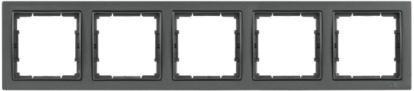 IEK РУ-5-БА Рамка пятиместная квадратная BOLERO Q1 антрацит EMB52-K95-Q1