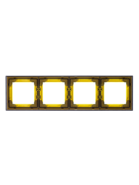 Купить ABB EPJ Levit жёлтый / дымчатый чёрный Рамка 4 поста 2CHH015040A6064