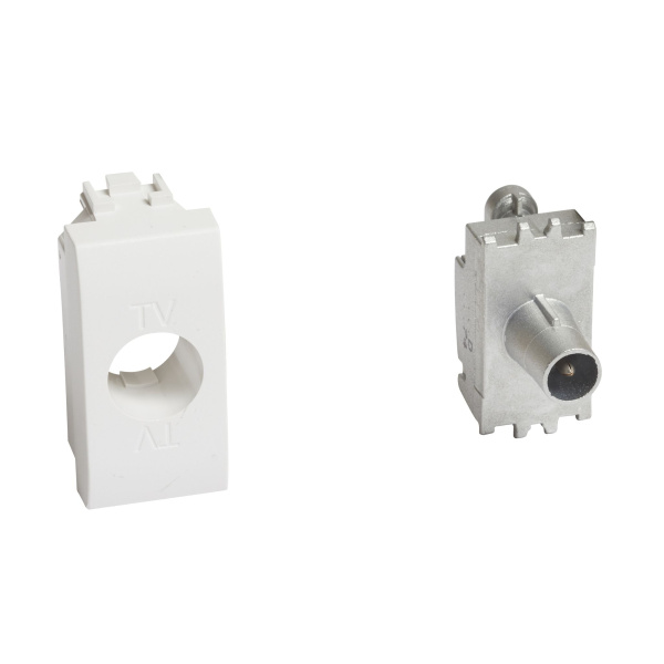 Купить BT Livinglight Мех Розетки TV "звезда", разъем 9,5 мм, экранир. с лицевыми панелями Белый, Алюминий, Антрацит, 1 мод LN4202D