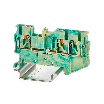 DKC Nuputuk Клемма заземления, зажим push-in, 3 точки подключения, 2.5 кв.мм, серая