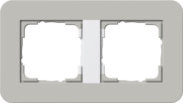 Gira E3 Серый/Белый глянцевый Рамка 2-ая 0212412