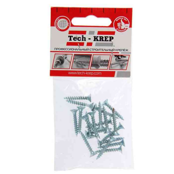 Купить Tech-Krep Саморез ШУц 3,0х40 пот. гол. (20 шт) - пакет 102414