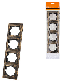 TDM Рамка 4-х постовая вертикальная старинная бронза "Лама" SQ1815-0781