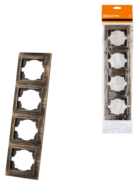 TDM Рамка 4-х постовая вертикальная старинная бронза "Лама" SQ1815-0781