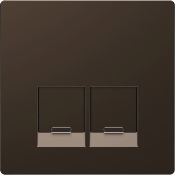 SE Merten D-Life Мокко Накладка центральная для 2-х модульных разъемов, пол. д/надписи MTN4572-6052