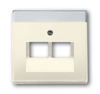 ABB BJE Solo/Future Крем Накладка 2-ой ТЛФ и комп розетки наклонной (мех214/15/17) 2CKA001710A3146