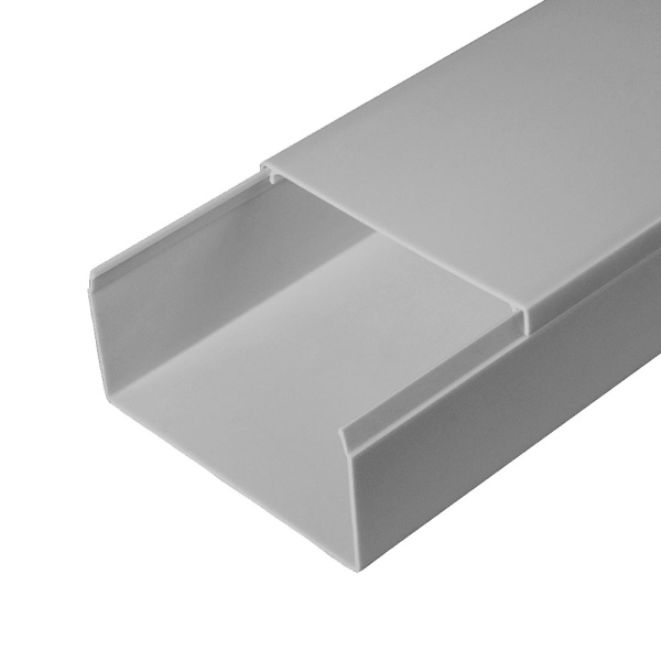 Промрукав Кабель-канал серый RAL 7035 2-й замок в п/э 80х40 (30м/уп) PR03.0079