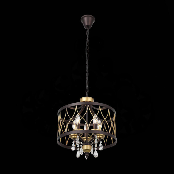 ST LUCE SL789.423.05 Люстра подвесная  Темный кофе, Золото/Темный кофе, Золото, Прозрачный E14 5*60W Купить ST LUCE SL789.423.05 Люстра подвесная  Темный кофе, Золото/Темный кофе, Золото, Прозрачный E14 5*60W