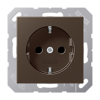 JUNG A 500 Мокко Штепсельная розетка SCHUKO 16А / 250В пружинные зажимы дюропласт A1520MO