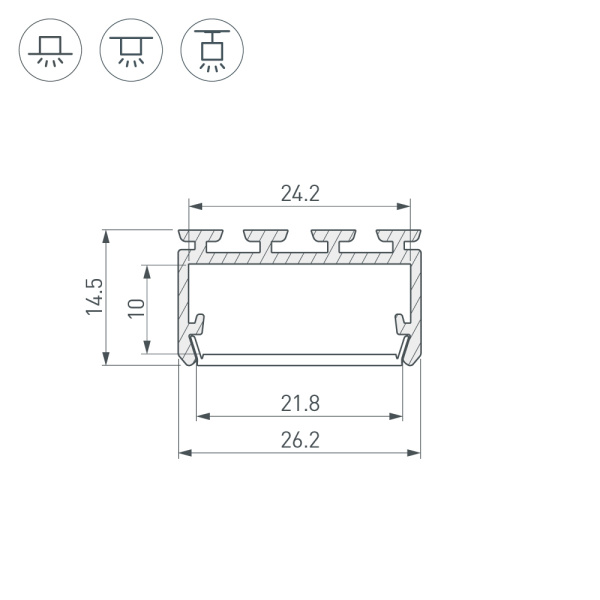 Купить Arlight Профиль PLS-LOCK-H15-2000 ANOD (Алюминий) 027737