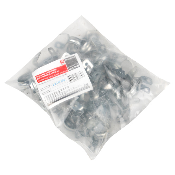 Купить EKF PROxima Скоба металлическая двухлапковая d 31-32мм. (50шт.)