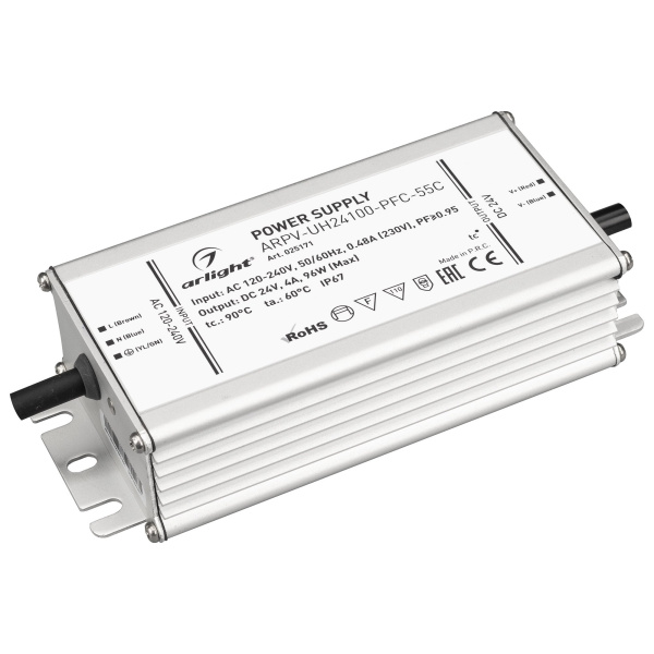 Arlight Блок питания ARPV-UH24100-PFC-55C (24V, 4.2A, 100W) (IP67 Металл, 5 лет) 025171