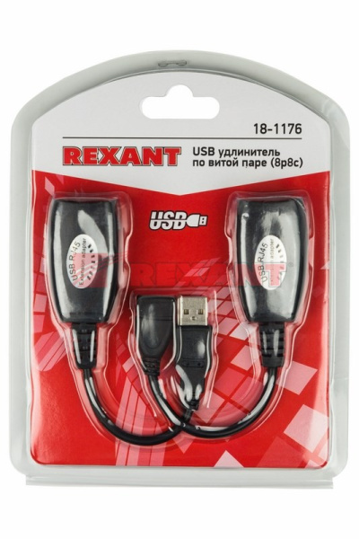 Купить USB удлинитель по витой паре (8p8c) Rexant 18-1176