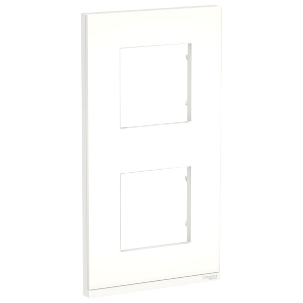 SE Unica Pure Матовое стекло/Белая Рамка 2-ная вертикальная NU6004V89