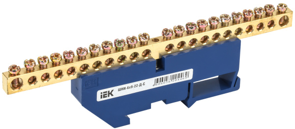 IEK Шина N ноль на DIN-изол ШНИ-6х9-22-Д-С