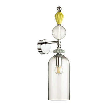 Odeon Light 4893/1WA CLASSIC ODL_EX22 33 хром/раноцветн./керамика/стекло Бра E14 1*40W 4893/1WA BIZET