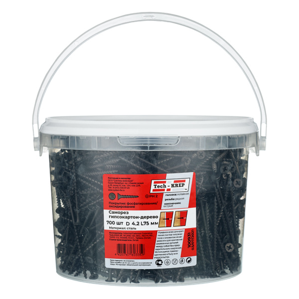 Tech-Krep Саморез ШСГД 4,2х75 (700 шт) - ведро 100931