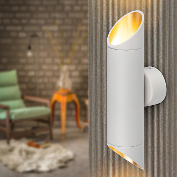 ЭРА Светильник настенный WL52 WH/GD 2*GU10 2*12Вт IP20 белый, золото