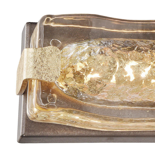 Купить Favourite Massa Светильник настенный выдувное по муранской технологии стекло с использование золотой фольги, каркас коричневого цвета с декоративными 2084-1W