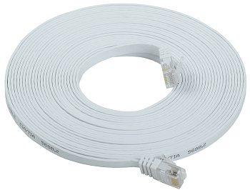 IEK ITK Коммутационный шнур плоский категория6 UTP 10м белый PC08-C06U-10M-FL