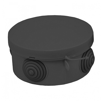 EKF PROxima Коробка распаячная КМР-040-039 с крышкой (85х40) 4 мембр. ввода чёрная IP54