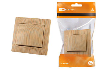 TDM Выключатель 1 кл. 10А "ЭКО" (сосна) "Таймыр" SQ1814-0201