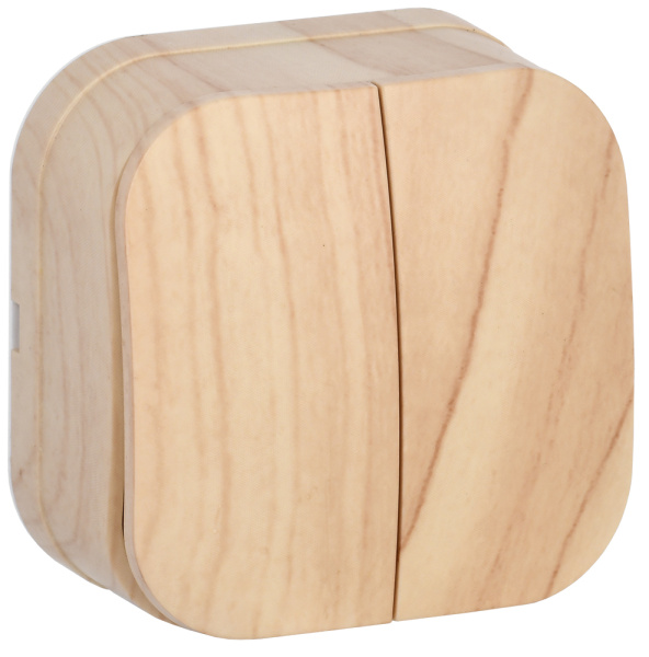 IEK GLORY ВС20-2-0-ХС Выключ. 2-кл. о/у 10А GLORY сосна