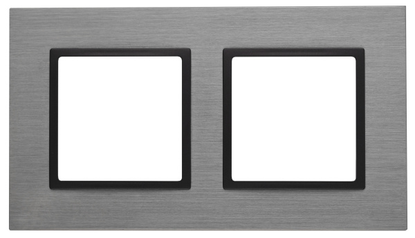 ЭРА 14-5202-42 Elegance Титан/антрацит Металл Рамка 2-ая