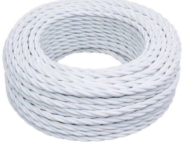 BIRONI Белый матовый Витой провод 2*2,5  20м B1-425-71-20