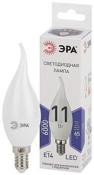 ЭРА LED BXS-11W-860-E14 (диод, свеча на ветру, 11Вт, хол, E14)