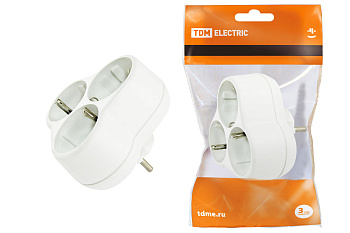 TDM Блок на 3 гнезда 2П+З круглый 16А 250B SQ1806-0028