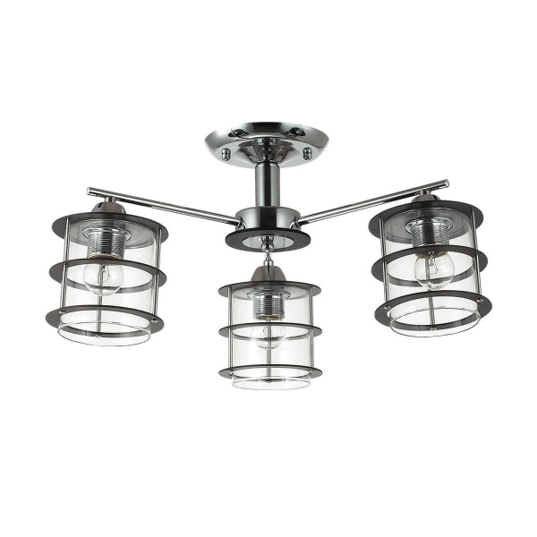 Купить Lumion 3504/3C LN18 215 хром/плафон стекло/дерев.декор на плафоне Люстра потолочная Е27 3*60W 220V ROTONDUM