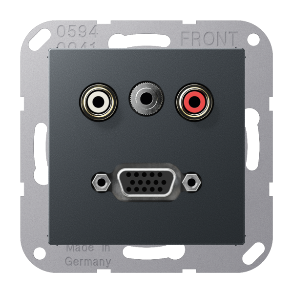 JUNG 2x Cinch Audio (RCA) / Stereo Jack (TRS 3.5 mm) / VGA, матовый антрацит MAA1072ANM