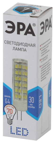 Купить ЭРА LED JC-7W-220V-CER-840-G4 (диод, капсула, 7Вт, нейтр, G4)