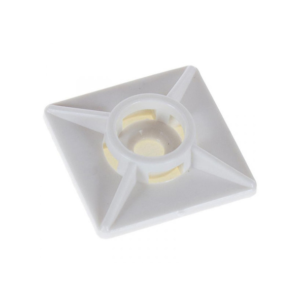 Tech-Krep Площадка под хомут 19х19 полипроп. белая самокл (40 шт) - пакет 106193