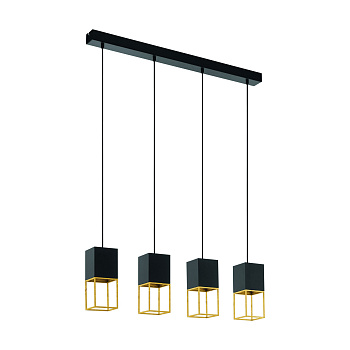 Eglo 97734 Cветодиодный подвес MONTEBALDO, 4х5W (GU10), 4х400lm, L850, B100, H1100, cталь, черный, золотой Eglo 97734 Cветодиодный подвес MONTEBALDO, 4х5W (GU10), 4х400lm, L850, B100, H1100, cталь, черный, золотой