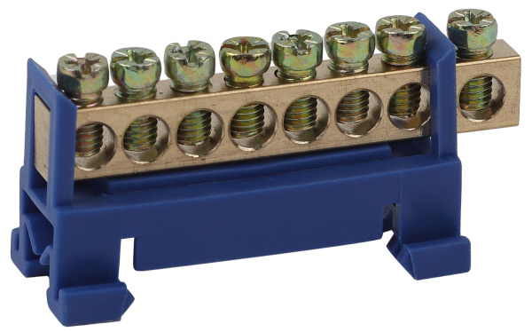 ЭРА NO-222-76-1 Синий Шина N "Ноль" в изоляторе типа стойка ШНИ 6х9-8-Д