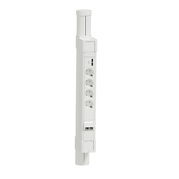 SE Unica System+ Мини-колонна 0,75м с Блоком 4xРоз+2USB A/C+2xRJ45 C6UTP БЕЛАЯ INS45108