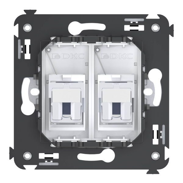 Купить DKC Телефонная розетка RJ-12 в стену двойная, "Avanti", "Белое облако"