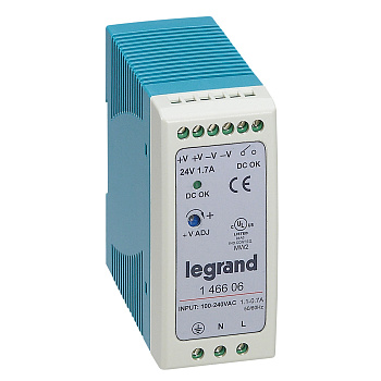 Legrand 1-фазный Импульсный источник питания 24В 40Вт 1,7A 146606