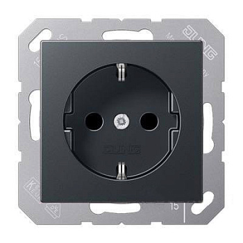 JUNG EcoProfi Антрацит Розетка с/з, автозажим EP1420AN
