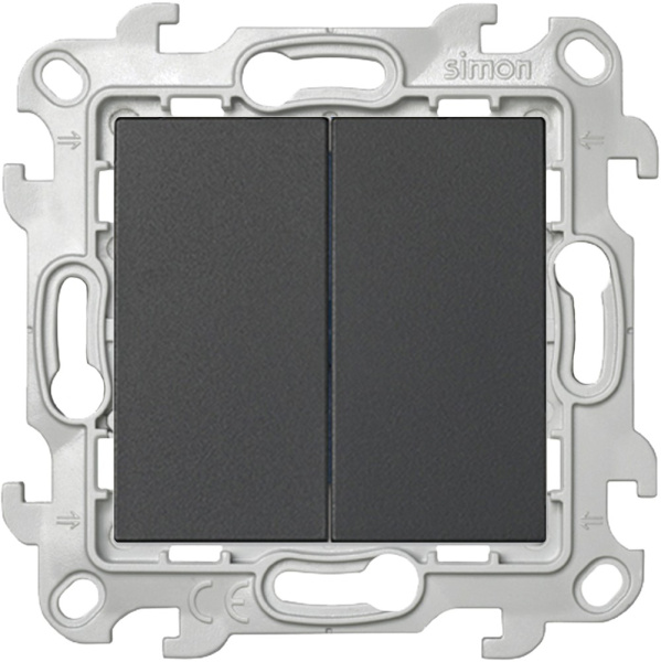 Купить Simon 24 Графит Двухклавишный выключатель 2450398-038
