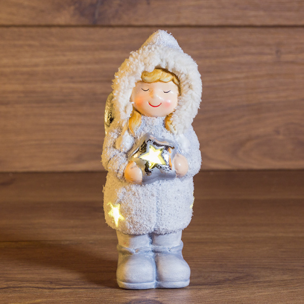 NEON-NIGHT Керамическая фигурка "Снегурочка со звездой" 7,5*7,5*18 см 505-006